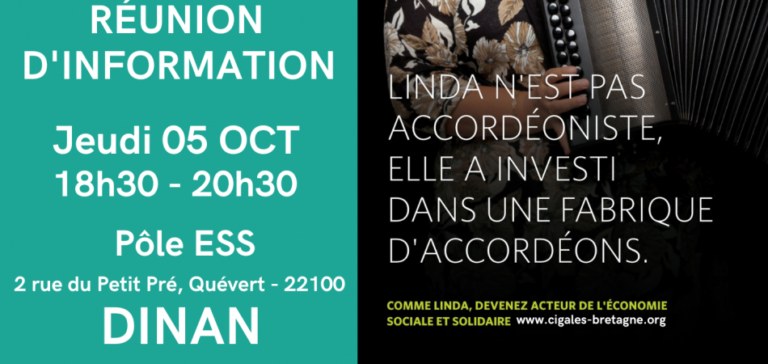 Réunion d'information Cigales de Bretagne - Jeudi 5 octobre, 18h30-20h30, Quévert