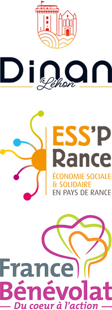 Logos Ville de Dinan, ESS'PRance, France Bénévolat