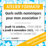 Atelier formatif "Quels outils numériques pour mon associations ?" - Jeudi 16 octobre (17h30-20h30) & Jeudi 6 novembre 2025 (14h-17h), à Corseul (22)