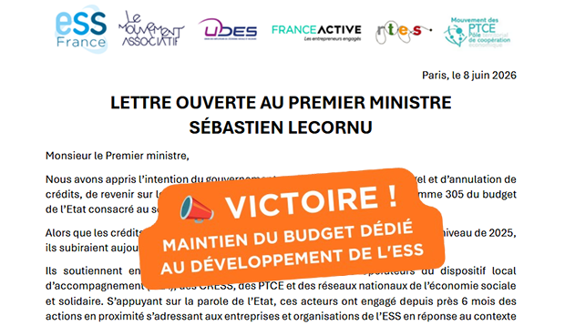 Victoire ! Maintien du budget dédié au développement de l'ESS